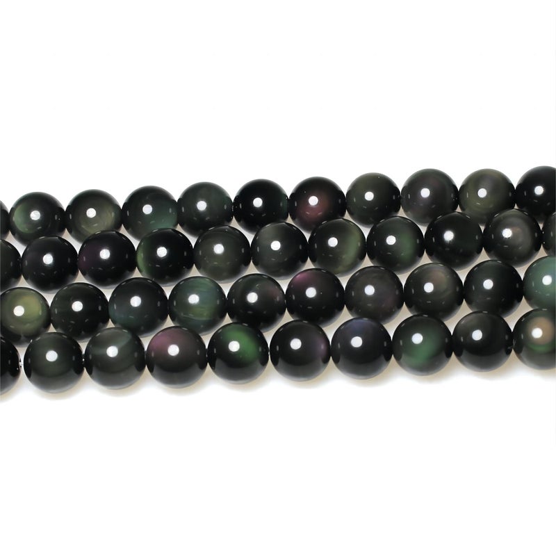 MJDCB Rare Collection Natural Stone Beads Rainbow Obsidian Round Loose Beads for Jewelry Making DIY Bracelet Necklace (8mm) - Image 4